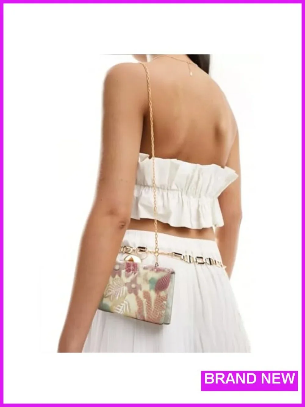 Sequin Clutch Purse Women's Floral Evening Beaded Mini Crossbody Bag Wedding